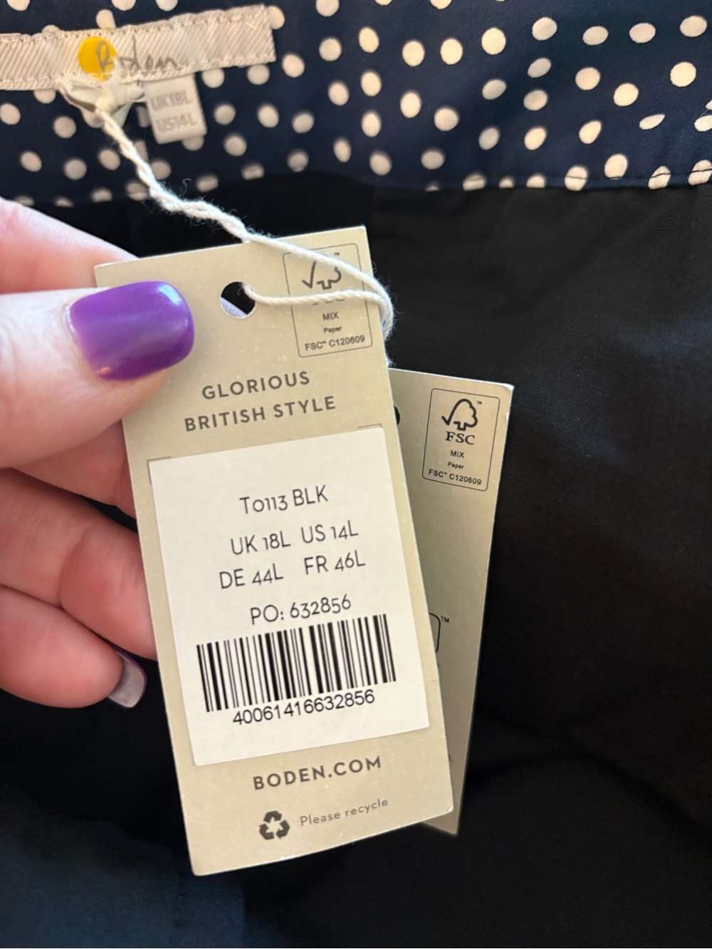 NWT Boden Richmond Pants Black Long Size 14L Tailored Stretch Work Trousers - Picture 5 of 5